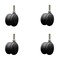 Service Caster 3'' Black Heavy Duty Floor Safe Twin Wheel Caster 1/2'' Threaded Stem , 4PK SCC-TS02S75-TPR-BLK-121315-4 - alternate 1
